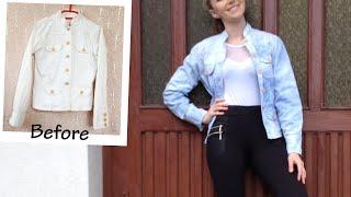 DIY tutorial biała kurtka jeansowa z efektem Tie Dye