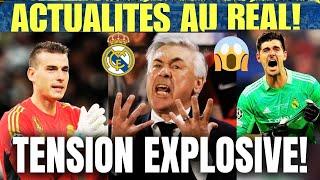 MON DIEU TENSION EXPLOSIVE  COURTOIS ET LUNIN EN CONFLIT ANCELOTTI FURIEUX REAL MADRID