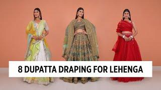 NEW 8 Dupatta Draping Styles for Lehenga Types 2024