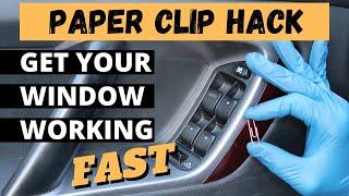 How to fix a stuck car window window wont go up Paper clip hack