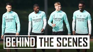 Drills & a mini-match ahead of AFC Wimbledon  Behind the scenes at Arsenal training centre