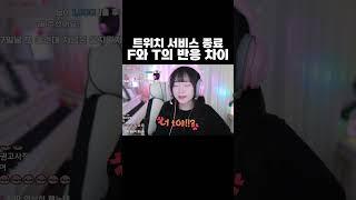 트위치 섭종에 대한 F와 T의 반응 차이