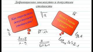 Допустими стойности. Дефиниционно множество