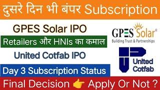 GPES Solar IPO  GP Eco Solutions IPO  United Cotfab IPO  Subscription Status & GMP 