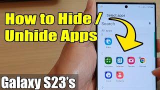 Galaxy S23s How to HideUnhide Apps