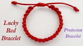 DIY Fast & Easy Good Luck Red Thread Bracelet  How to make Red String Kabbalah Protection Bracelet