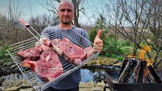 BEEF on charcoal grilled cutlets RELAX video.