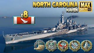 Battleship North Carolina 8 ships destroyed on map Haven.