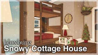 Bloxburg - Snowy Cottage House Speedbuild interior + full tour