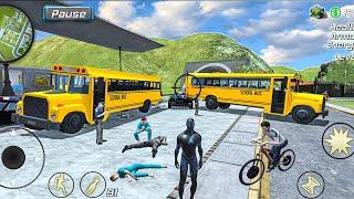 Black Hole Ninja Rope Hero Vegas Crime Simulator Drive New Update School Bus #79 - Android Gameplay