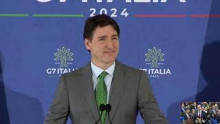 Breaking News Canadian PM Trudeau Takes Questions & Gives Statement After G7 In Italy