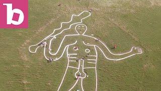 Drone Footage of Cerne Giant During Re-Chalking Project Cerne Giant Cerne Abbas Dorset