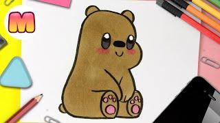 COMO DIBUJAR A PARDO DE OSOS ESCANDALOSO KAWAII ️ dibujos kawaii fáciles ️ como dibujar animales