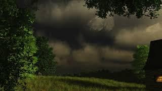 Calm Before the Storm Ambience New Version  Distant Thunder  Warm Balmy & Windy  3 HOURS