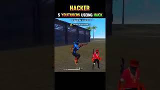 Top 5 Youtubers Caught Using Hack   Free Fire #shorts