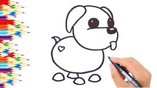 Как нарисовать собаку из Адопт Ми Роблокс  Рисунок раскраска для детей   Раскрась Ка