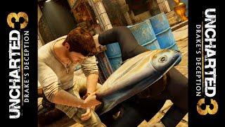 Nathan Drake Uses A Fish As A Weapon  Uncharted 3 Drakes Deception Remastered #Shorts