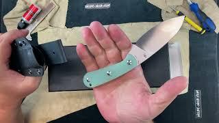 KI1044C2 Kizer Cutlery Baby Fixed Blade Jade G10