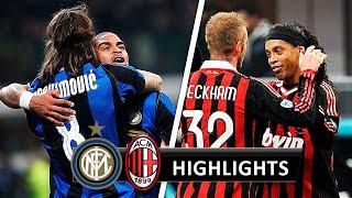 Inter vs Milan 2-1 - All Goals & Highlights 200809 Ibrahimovic & Adriano vs Ronaldinho & Beckham