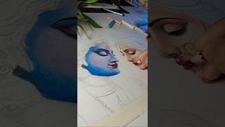 Radha and Krishna drawing #viral #drawing #radha #holi #krishna #youtubeshorts #shorts #shorts