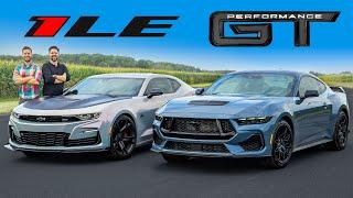 2024 Mustang GT Performance vs Camaro SS 1LE  DRAG RACE and LAP TIMES