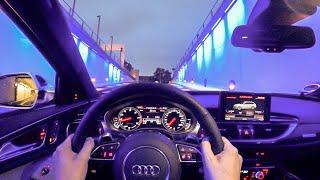 2018 Audi RS6 Performance 605HP AUTOBAHN +300kmH NIGHT POV DRIVE Onboard 60FPS