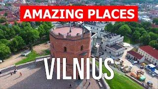 Travel to Vilnius city Lithuania  Leisure tourism overview types tours  Drone 4k video