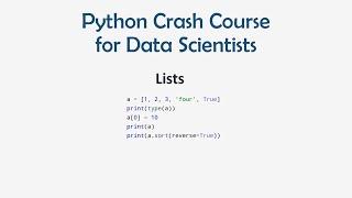 8 Python Crash Course for ML - List in Python  ML for Data Science