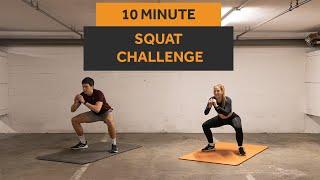 CHALLENGE YOURSELF  10 MIN intense SQUAT WORKOUT no equipment  no repeat  #008