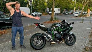 KAWASAKI H2 MONSTER auf der Autobahn