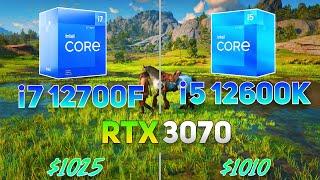 i7 12700F + RTX 3070 vs i5 12600K + RTX 3070  Gaming Benchmark  Test in 9 Games 