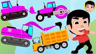 Kids Truck Cartoon Ambulance Truk Molen Excavator Truk Pasir Truk Sampah Mengecor Jalan