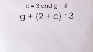 Order of Operation - Algebraic Expression