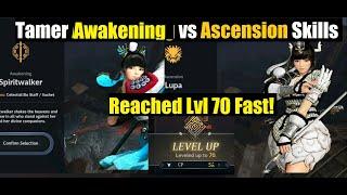 Black Desert Mobile Tamer Awakening vs Ascension Skills & Leveling to 70