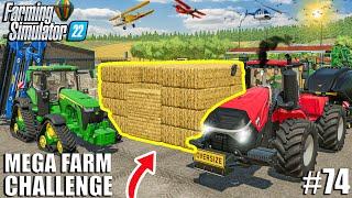 THIS is HOW I TURNED 600.000 LITERS of STRAW into BALES   MEGA FARM Ep.74  Farming Simulator 22