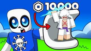 Spending $10000 Robux For Gear FIVE Luffy In Roblox Anime Tower Defense