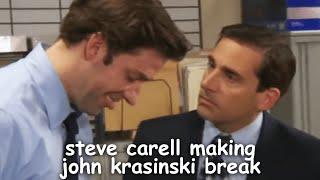 the office bloopers steve carell making john krasinski break for 8 mintutes straight  Comedy Bites