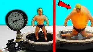 STRETCH ARMSTRONG IN VACUUM CHAMBER THE BIG REVEAL