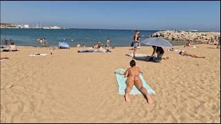  Barcelona - Spain · 4K · Barceloneta Hot Summer Holidays Beach Life Walk ️️