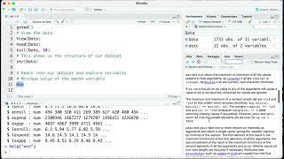 Loading Viewing working with an R dataset basics