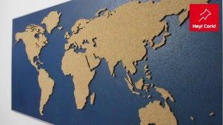 Пробковая карта. Система крепления. Cork World Map