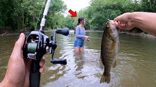 Creek Fishing ADVENTURE with my Sister You Wont Believe what she Catches...