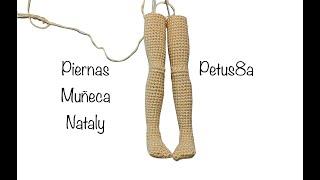 Como tejer piernas  muñeca NatalyEnglish subtitles Amigurumis by Petus  2o video