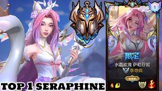 Wild Rift Top 1 Seraphine Crystal Rose Skin Gameplay Rank Challenger