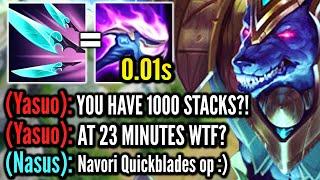 Nasus but my Q has no cooldown so I break the stack record 1000 STACKS AT 23 MINUTES