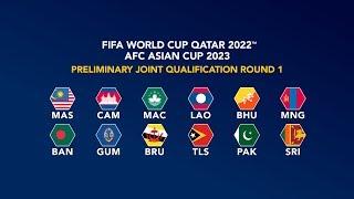 FIFA World Cup Qatar 2022 & Asian Cup 2023 Preliminary Joint Qualification Round 1 - Official Draw