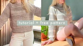 knit your first sweater free pattern & detailed tutorial