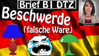 Brief B1 DTZ Beschwerde Reklamation falsche Ware نامه شکایت письмо жалоба