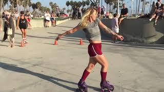 Morgan Weske roller dancing at Venice Beach