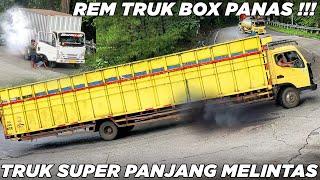 Rem Truk Panas Sopir Dan Kernet Turun Momen Langka Truk Canter Super Panjang Lewat Sitinjau Lauik